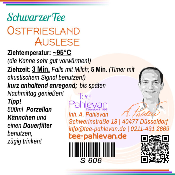 Schwarzer Tee Ostfriesland Auslese | kräftig malzig vollmundig von Tee Pahlevan