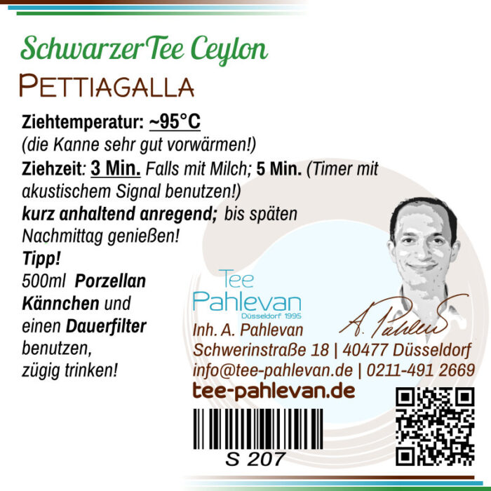 Schwarzer Tee Ceylon Pettiagala | kräftig klar dunkel vollmundig von Tee Pahlevan