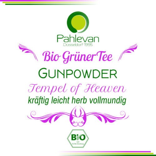 Bio-Grüner Tee China Gunpowder-Tempel-of-Heaven | kräftig leicht herb vollmundig von Tee Pahlevan