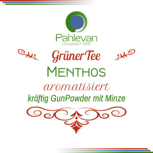 Grüner Tee Grüner Menthos | kräftig Gunpowder mit Minze von Tee Pahlevan