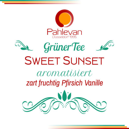 Grüner Tee Sweet Sunset | zart fruchtig Pfirsich Vanille von Tee Pahlevan