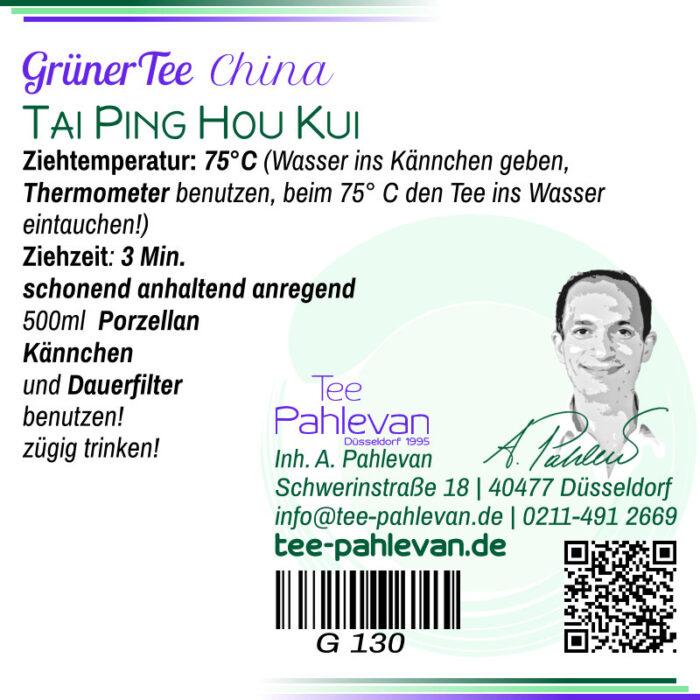 Grüner Tee Tai Ping Hou Kui | 75°C, Ziehzeit 2-3 Minuten anregend von Tee Pahlevan