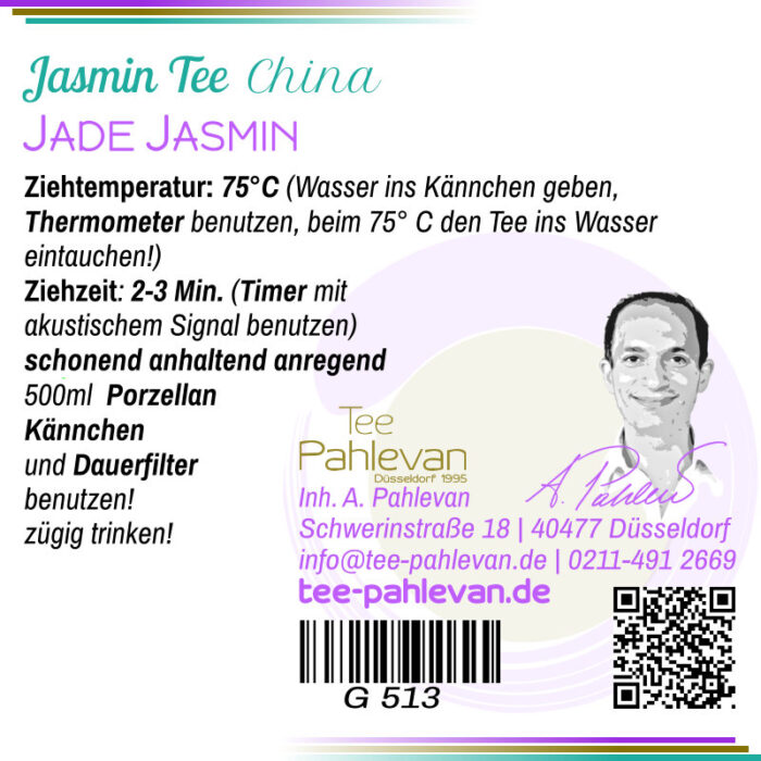 Jasmintee Jade Jasmin | 75°C, Ziehzeit 2-3 Minuten anregend von Tee Pahlevan
