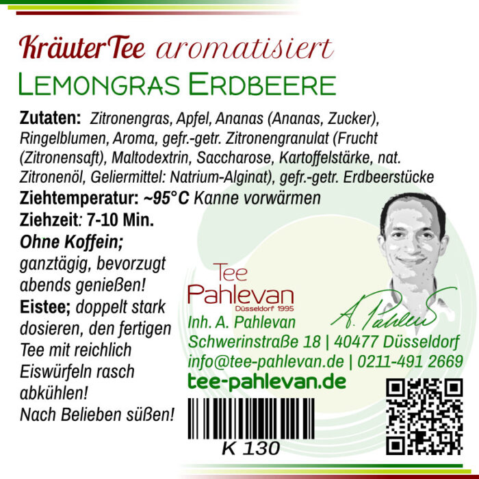 Kräutertee Lemongras Erdbeere | erfrischend fruchtig lecker süßlich von Tee Pahlevan
