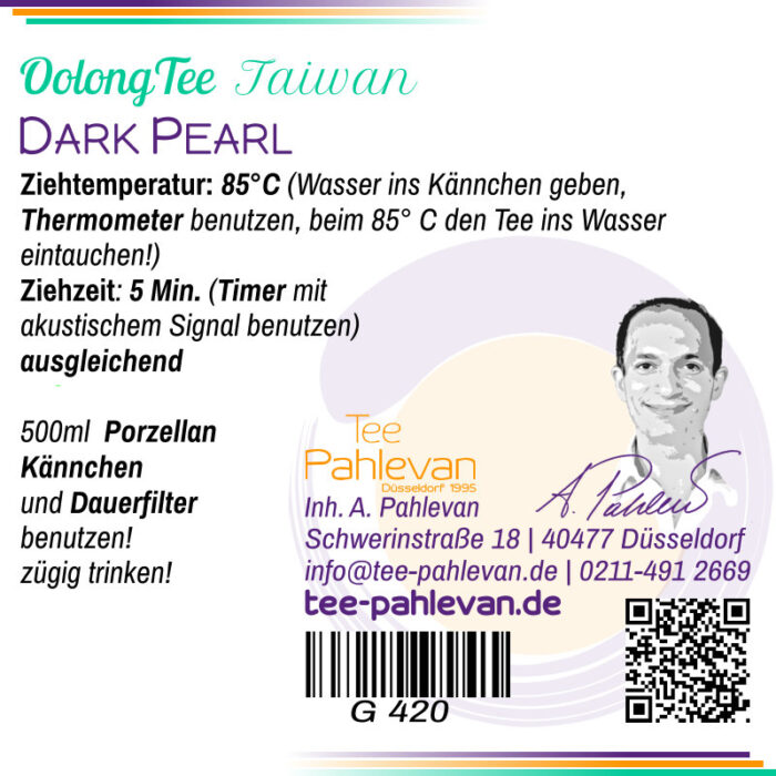 Oolong Tee Dark Pearl | aus Taiwan 85°C, Ziehzeit 4-5 Minuten ausgleichend von Tee Pahlevan