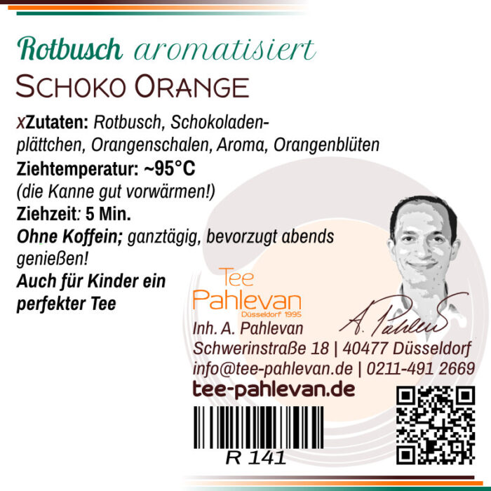Rotbusch Tee Schoko Orange | süßlich frisch vollmundig von Tee Pahlevan