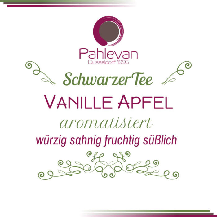 Schwarzer Tee Vanille Apfel | würzig sahnig fruchtig süßlich von Tee Pahlevan