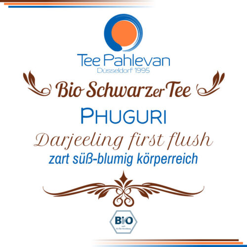 Bio Schwarzer Tee Darjeeling Phuguri first flush | zart süßblümig körperreich von Tee Pahlevan