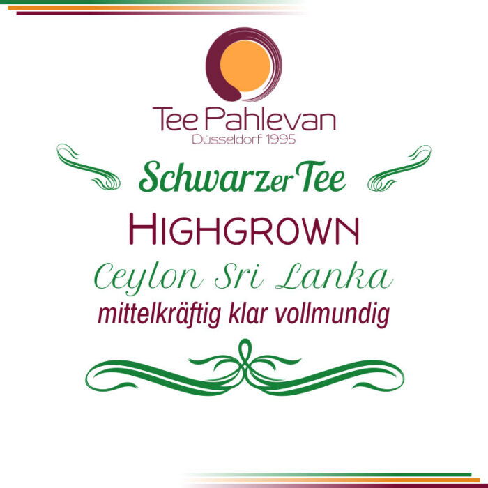 Schwarzer Tee Ceylon Highgrown | mittelkräftig klar vollmundig von Tee Pahlevan