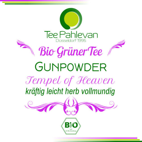 Bio-Grüner Tee China Gunpowder-Tempel-of-Heaven | kräftig leicht herb vollmundig von Tee Pahlevan