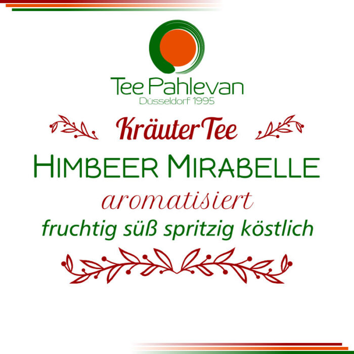 Kräuterteemischun aromatisiert mit Himbeer Mirabelle Note